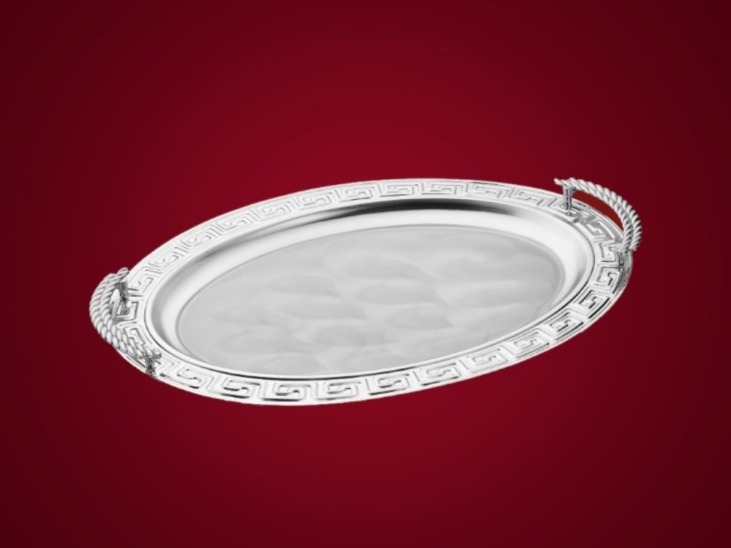 2226 / 1G Pattern Oval Handled Tray Small